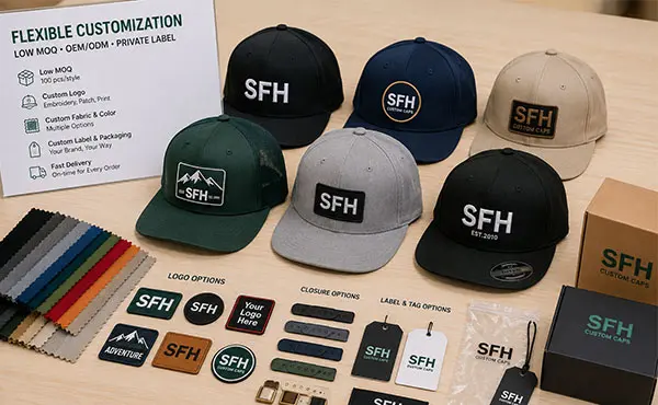 SFH-Snapback-Cap-supports-customization.